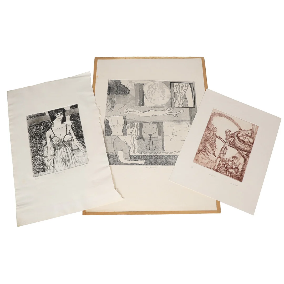 PHILIP OSWALD JENNINGS, ARE, ARCA (BRITISH 1921-1983) TWO PENCIL SIGNED LITHOGRAPHS TOGETHER WITH ANOTHER LITHOGRAPH BY STAN BULLARD (3). — Engravings & Prints — Bishop & Miller