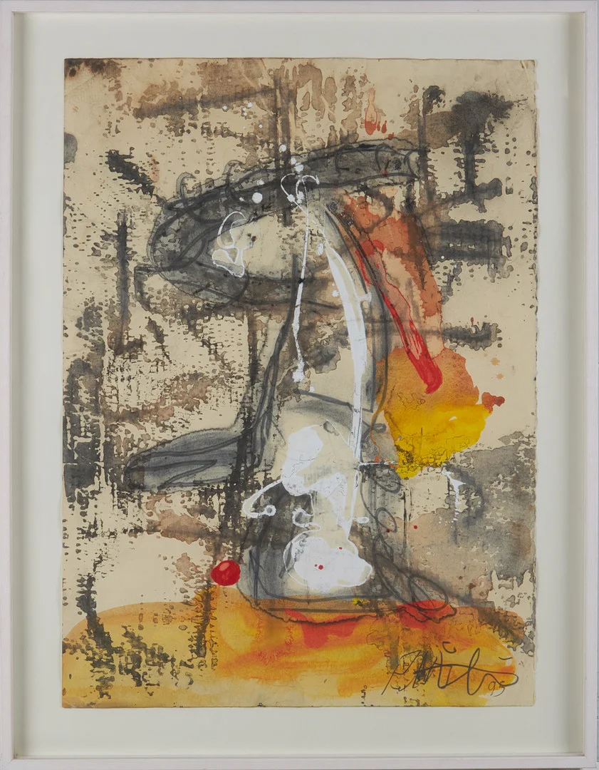PETER ÅSTRÖM (1946). Komposition, blandteknik på papper, signerad. — Paintings — Stockholms Auktionsverk Magasin 5