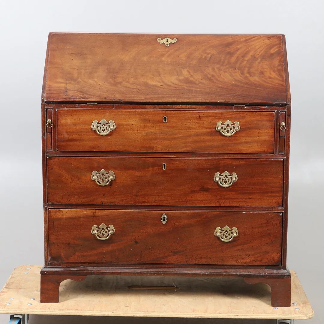 A GEORGE III MAHOGANY BUREAU. — Other — Lawrences Auctioneers