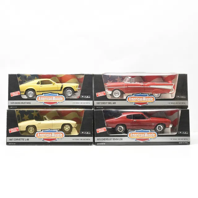 MODELLBILAR, 4 stycken, "American Muscle", ERTL, metal, skala 1:18.