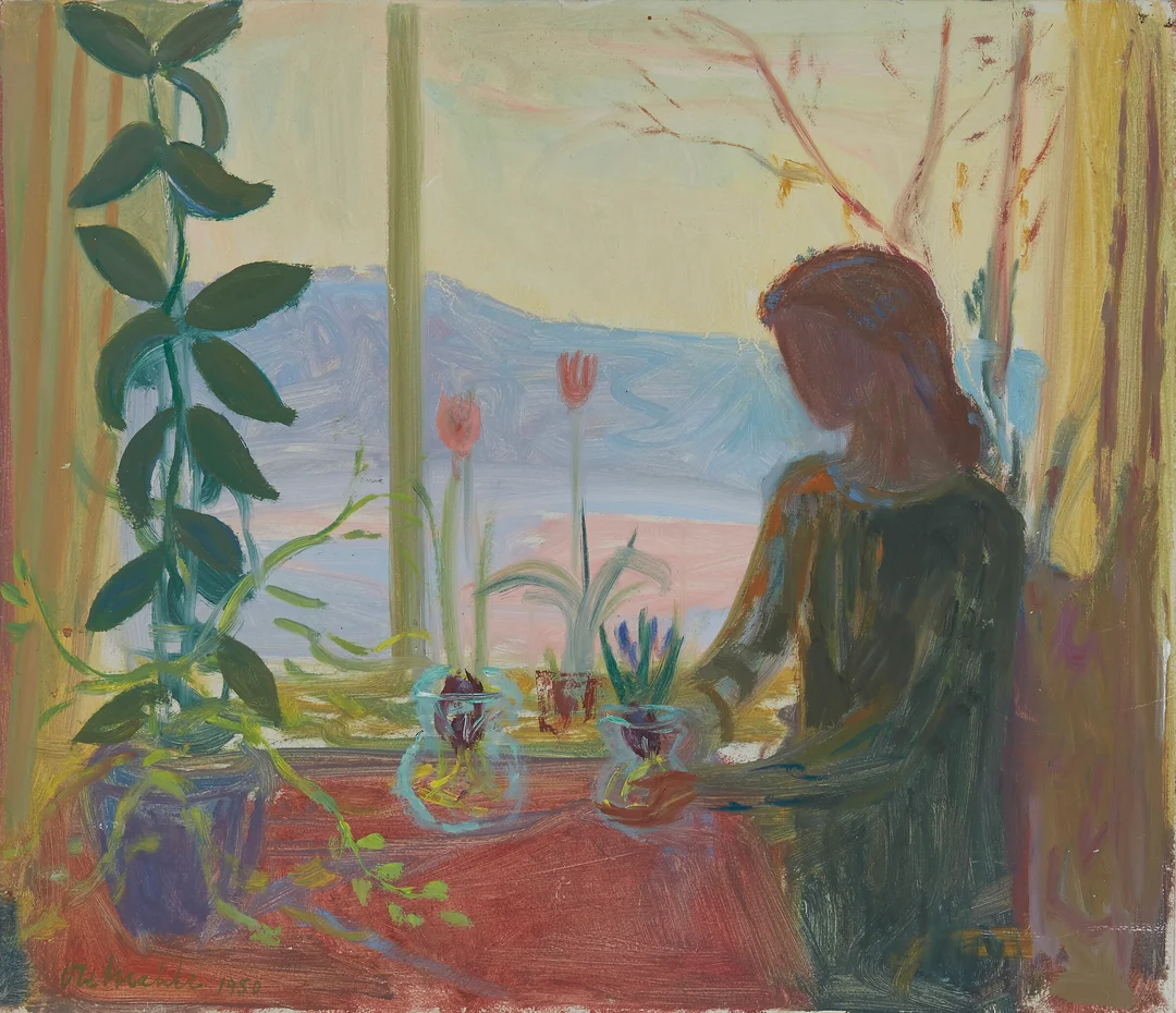 Mæhle, Ole — "Vinterettermiddag" 1950 — Kunst/Maleri — Blomqvist