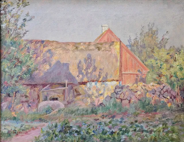 HEDVIG TEGNÉR. "Skuggan". Olja på duk, signerad H. Tegnér.