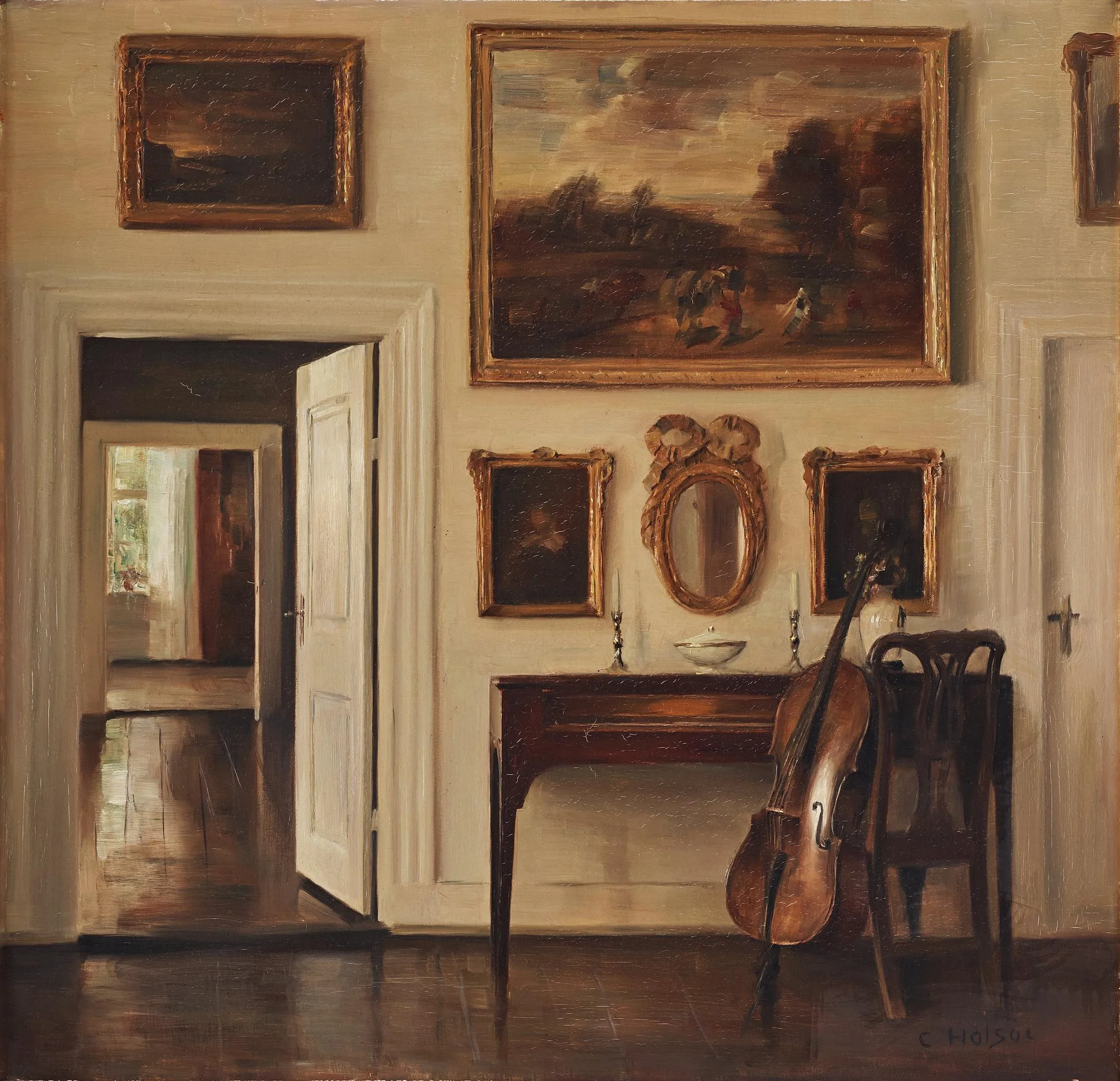 Carl Holsoe, Interiör med cello. — Bukowskis