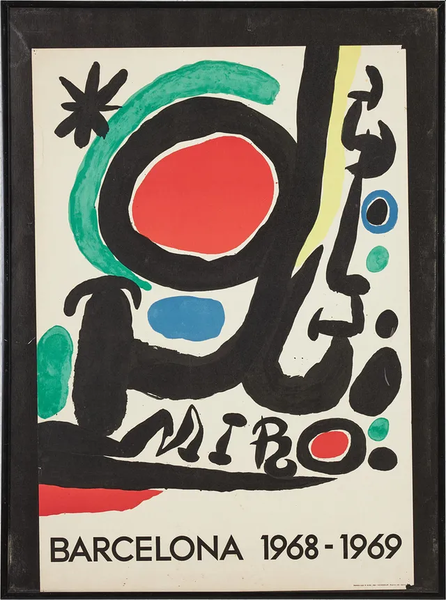 JOAN MIRÓ. "Barcelona 1968-1969", affisch, färglitografi.
