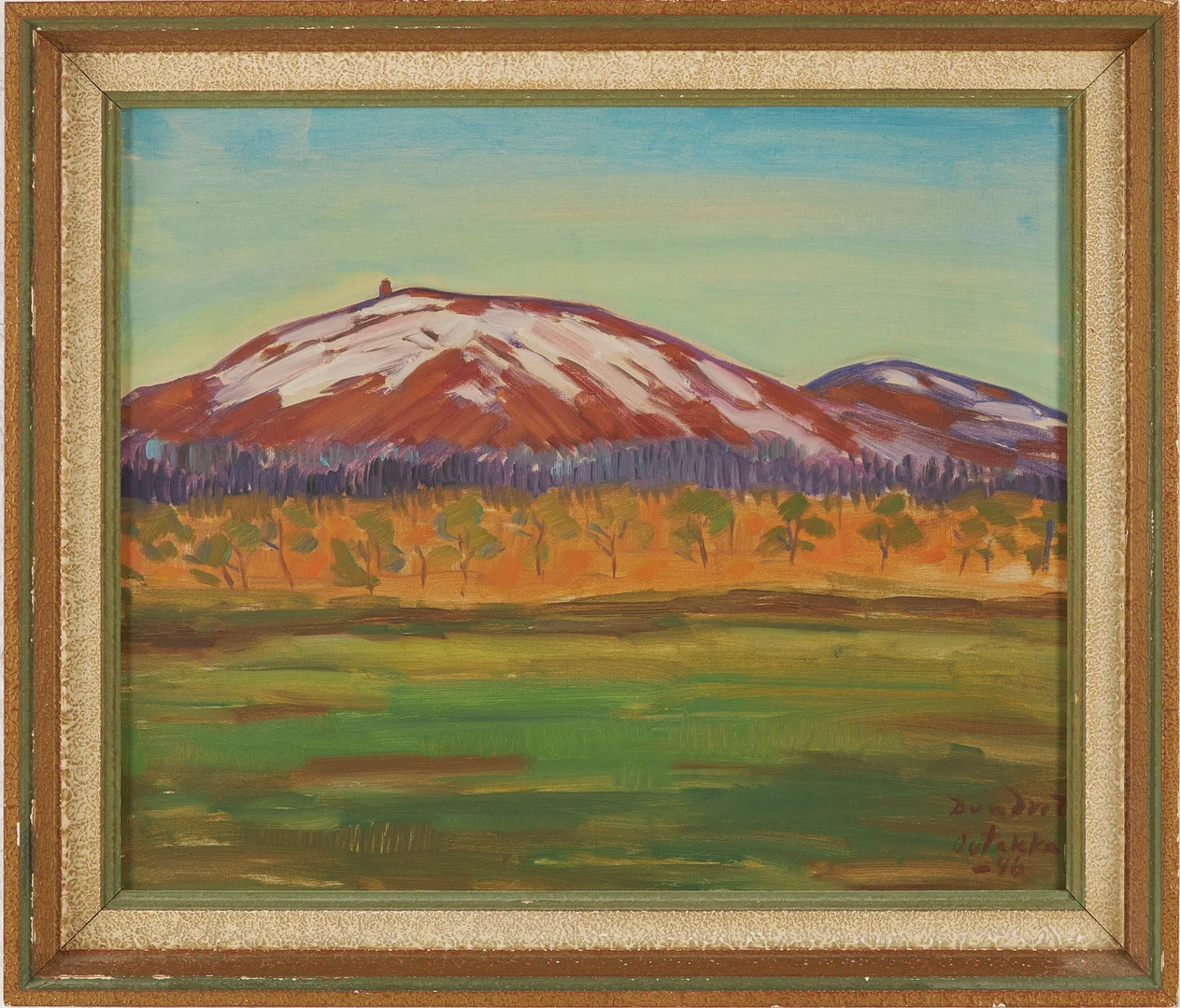 ALVAR OUTAKKA. "Dundret", olja på duk, signerad, daterad -46. — Paintings — Stockholms Auktionsverk Magasin 5