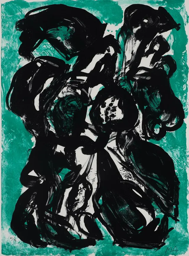 Untitled. Signed MA, 22/90. Lithograph. Sheet size 76.5×55.5 cm. Unframed.