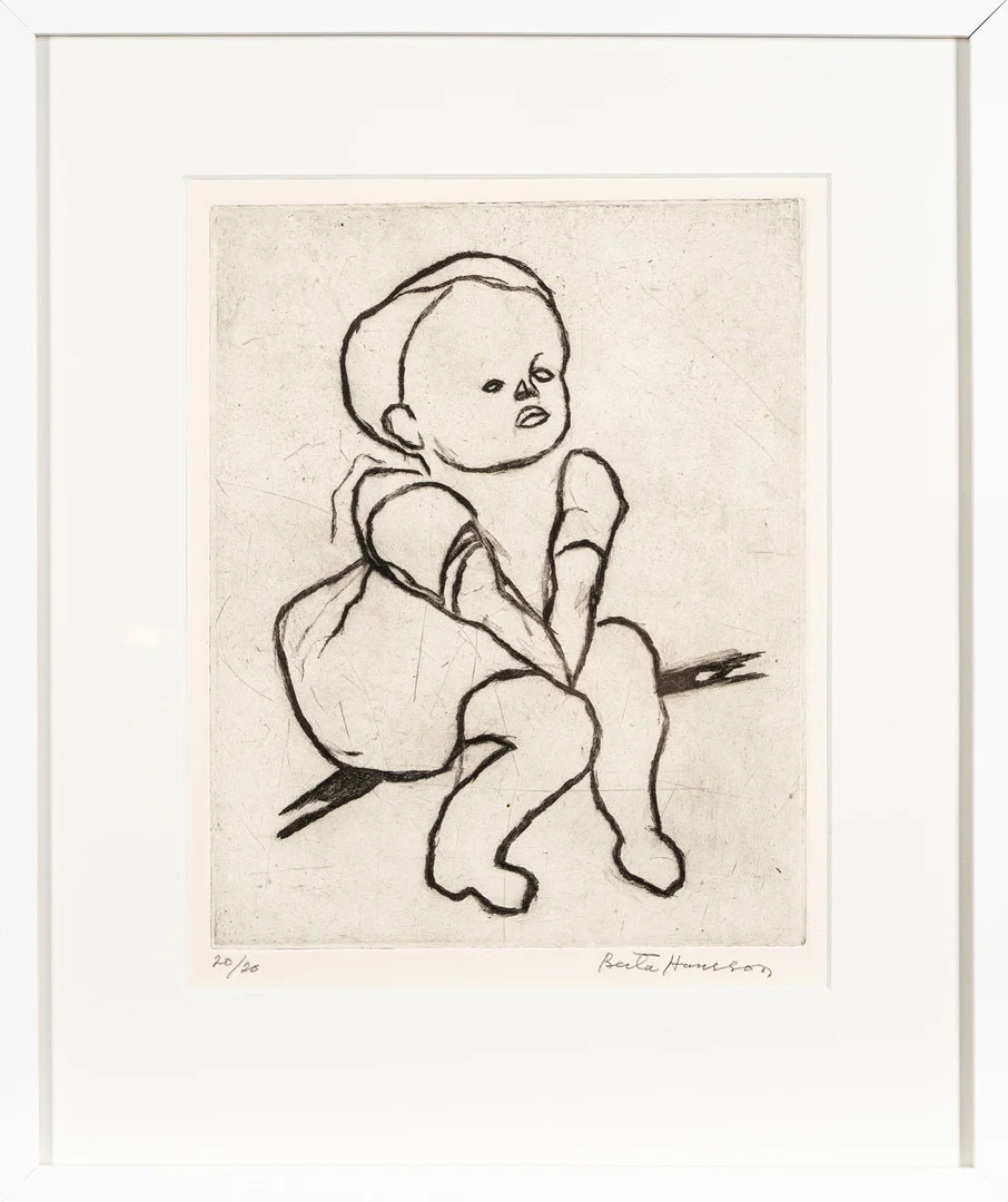 BERTA HANSSON. Etsning, Barnporträtt, Signerad, Numrerad: 20/20. — Engravings & Prints — Norrlands Auktionsverk