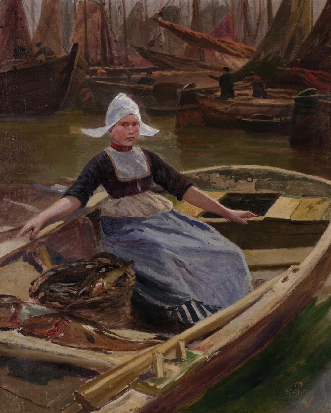 Peters, Wilhelm — Fiskerpike — Kunst/Maleri — Blomqvist