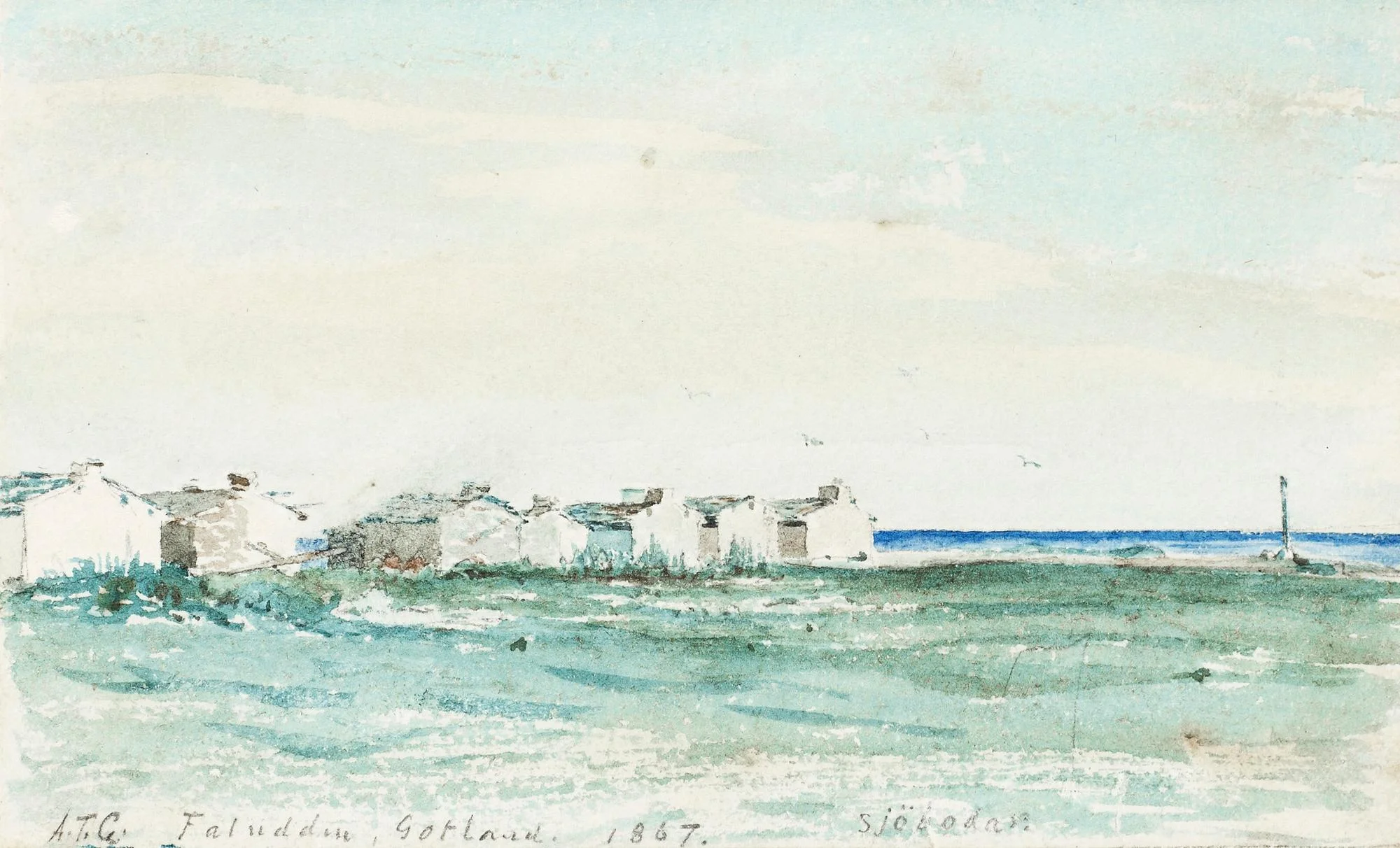 Albert Theodor Gellerstedt, "Sjöbodar", Faludden, Gotland. — Bukowskis