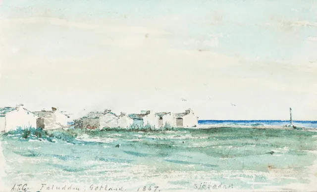 Albert Theodor Gellerstedt, "Sjöbodar", Faludden, Gotland.