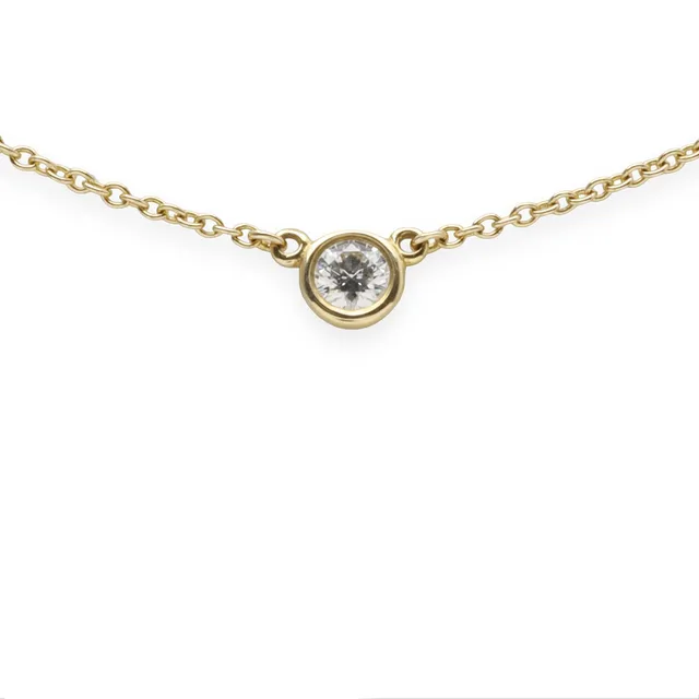 TIFFANY & CO. Diamanthalskæde af 18 kt. guld med brilliantslebet diamant. Elsa Peretti collection, 'Diamonds by the Yard'.