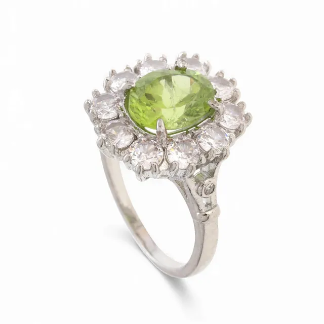Peridot rosette ring.