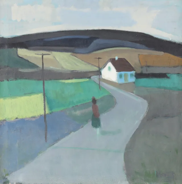 KNUD HORUP (Danmark 1926-1973), landskapsmotiv, olja på duk.
