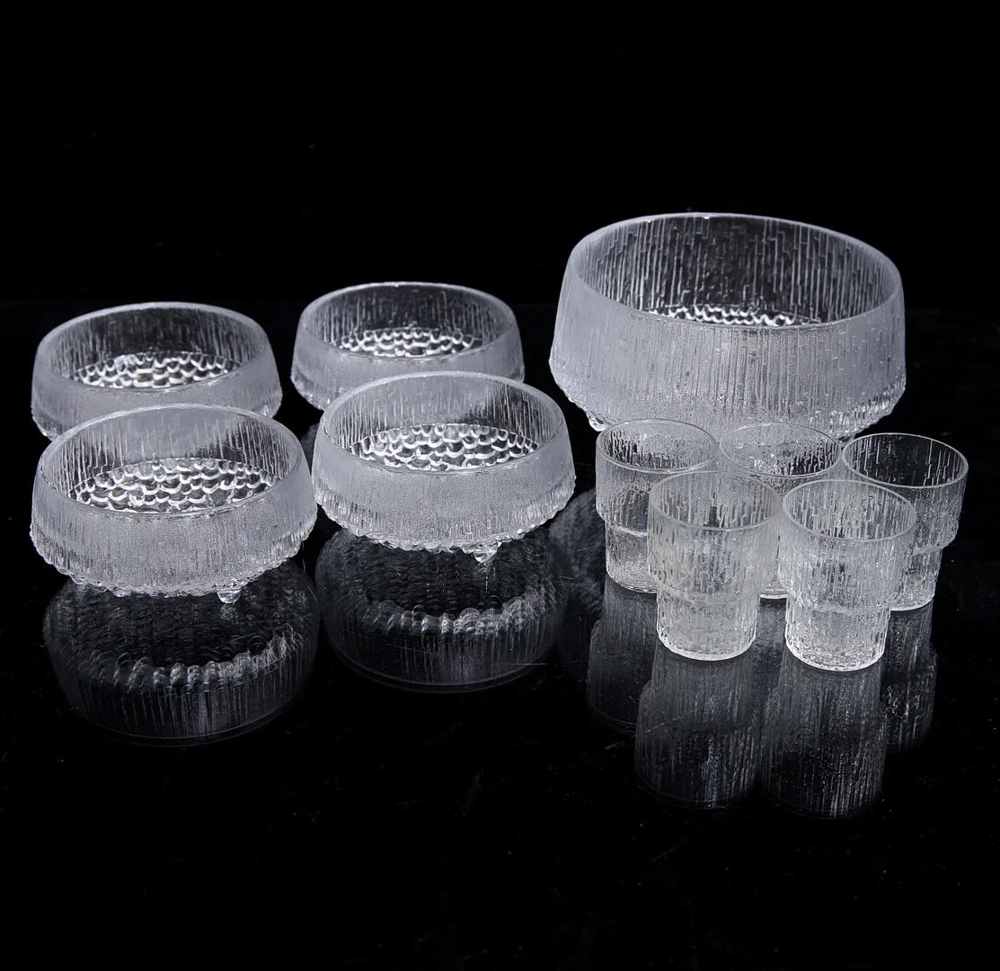 TAPIO WIRKKALA. Skålar samt glas, 10 delar, "Ultima Thule" samt "Padaar" Iittala, Finland. — Utility glass — Auktionshuset Thelin & Johansson