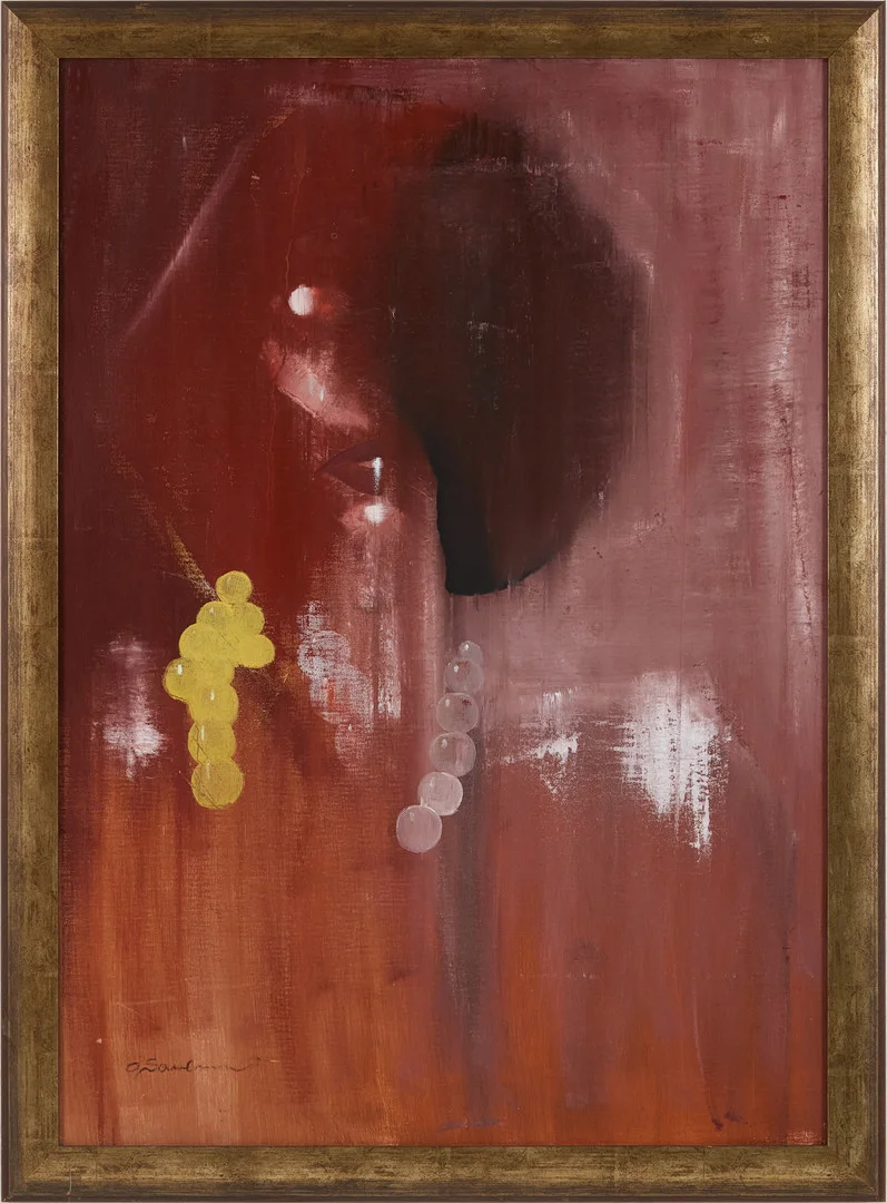 ANDERS SAMUELSSON (FÖDD 1943). Kvinna i rött, olja på duk. — Paintings — Stockholms Auktionsverk Magasin 5