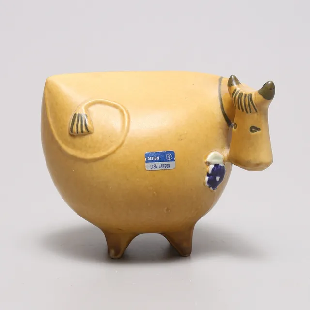 LISA LARSON. Figurin, "Ko" ur serien “Stora zoo”, Gustavsberg.