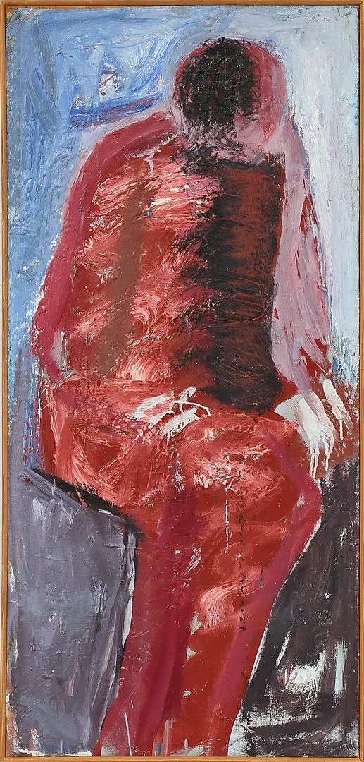 WILLARD LIND. Figurkomposition, olja på duk, signerad.