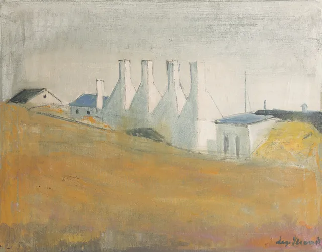 AAGE STRAND (1910-1975). Parti fra Bornholm, olie på lærred. Sign. Aage Strand, dateret på bagsiden, 1956.