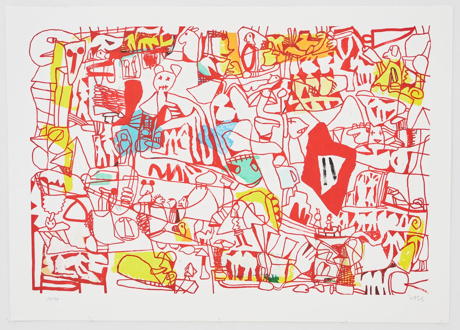 JAN VOSS. Farbserigrafie, Ohne Titel. — Engravings & Prints — Stockholms Auktionsverk Köln