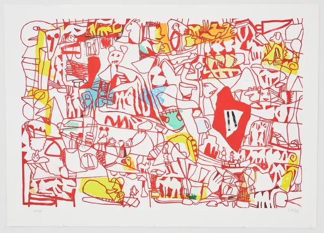 JAN VOSS. Farbserigrafie, Ohne Titel.