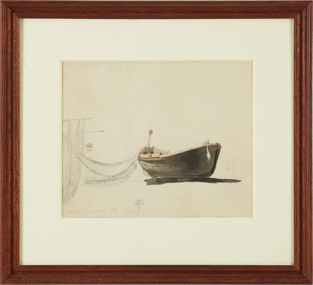 GUSTAF WILHELM PALM. Fiskare som lagar nät, Neapel.