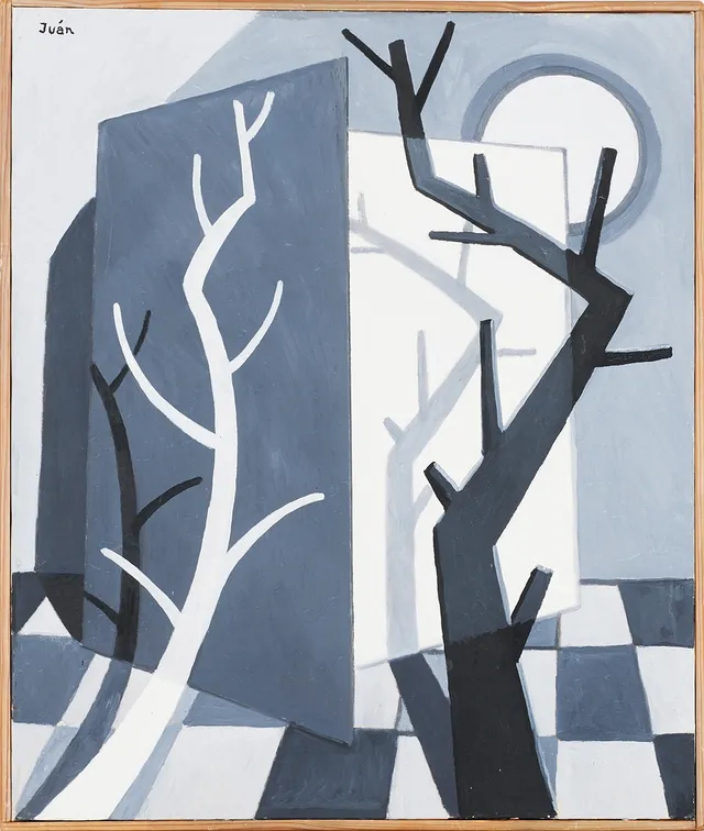 IVAN GRÜNEWALD (1911-1996). Utan titel, kubistisk komposition, signerad och daterad Iván, olja på duk.
