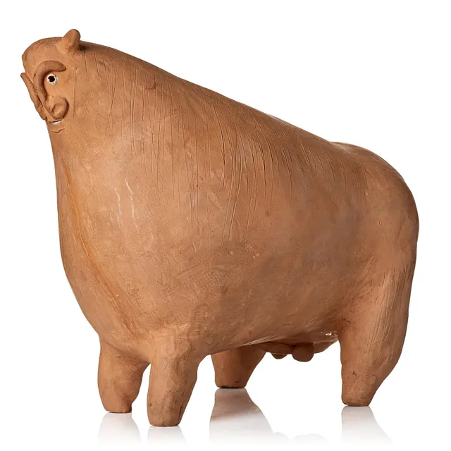 Erik Höglund, skulptur, tjur, signerad och daterad -55.
