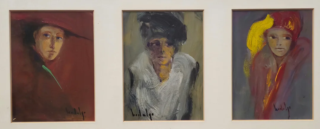 JOAQUIN HIDALGO. Tres retratos femeninos belle epoque. — Paintings — Barcelona Auctions