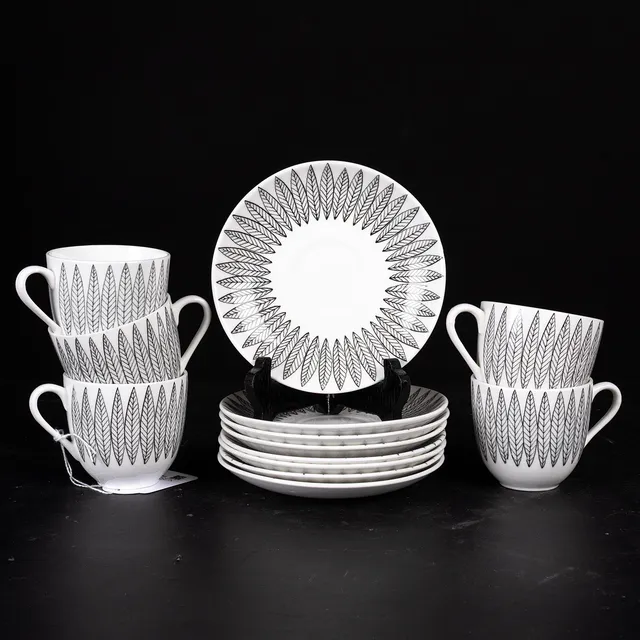 STIG LINDBERG. Kaffeservis, 13-delar, "Salix", Gustavsberg.