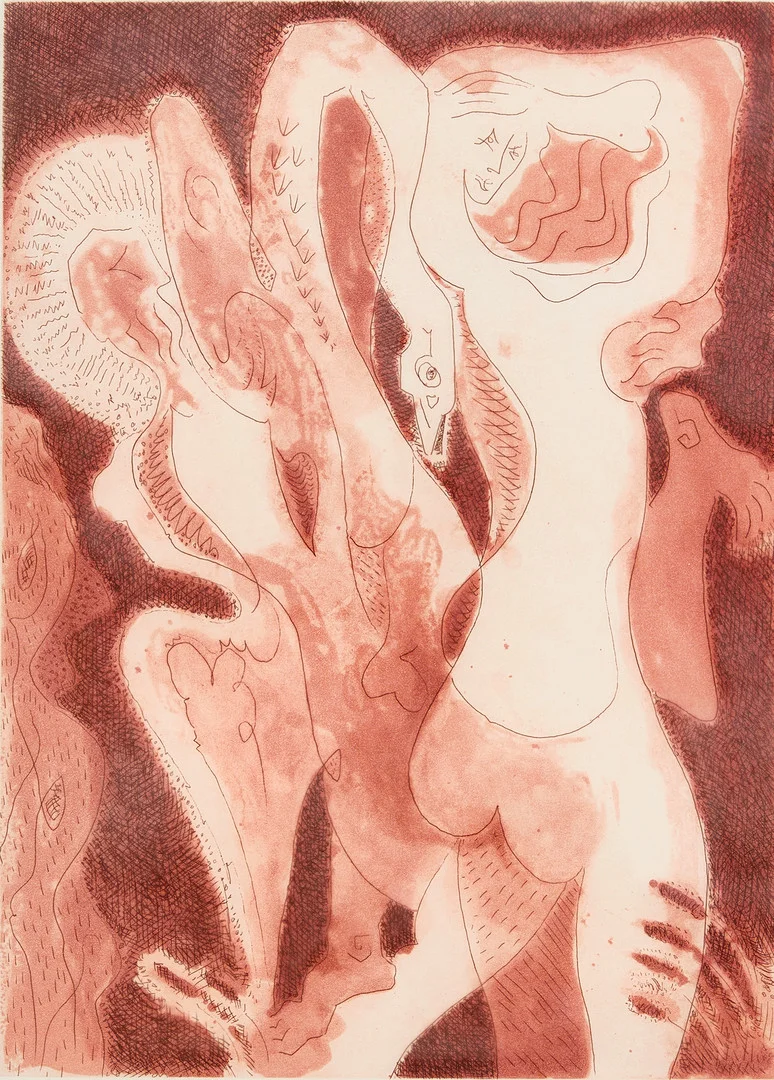 ANDRÉ MASSON (FRANKRIKE, 1896–1987). Metamorphos, signerad, numrerad 56/60, etsning och akvatint. — Engravings & Prints — Crafoord Auktioner Stockholm