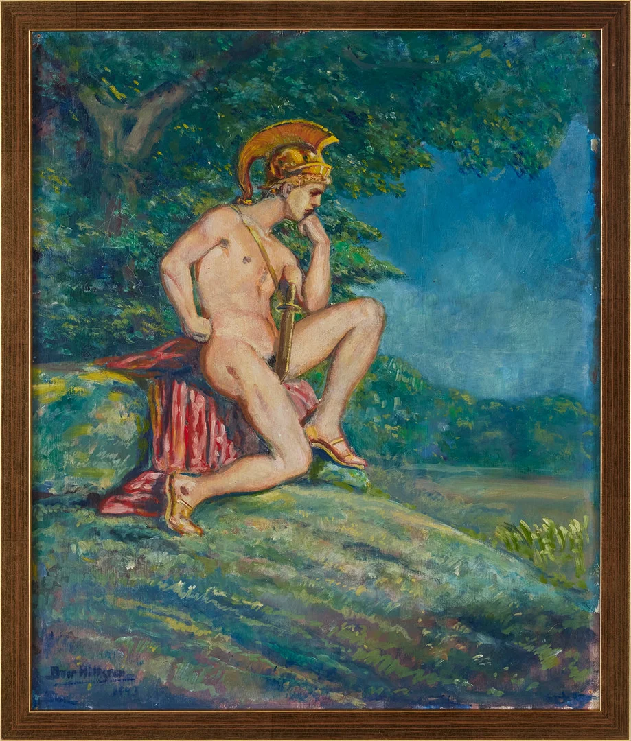 BROR HILLGREN (1881-1955). Romersk soldat, olja på pannå. — Paintings — Stockholms Auktionsverk Magasin 5
