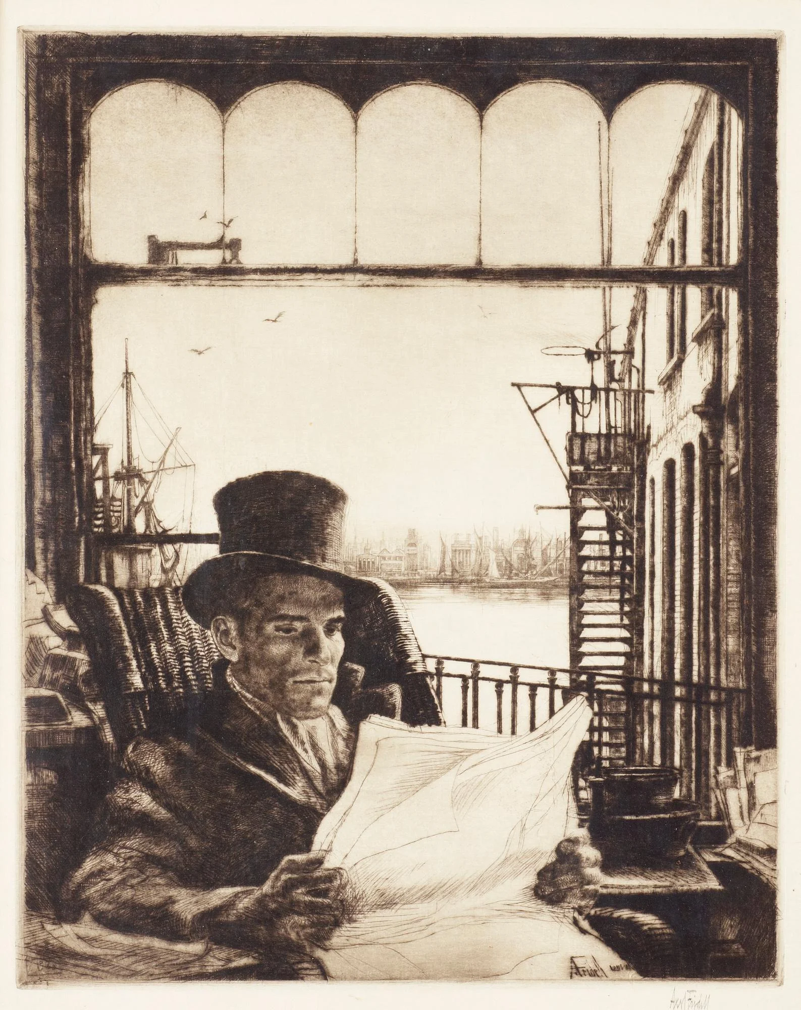 Axel Fridell, "Mr. Simmons" (Tidningsläsaren). — Bukowskis