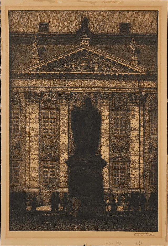 FERDINAND BOBERG. Riddarhuset, signerad, etsning.