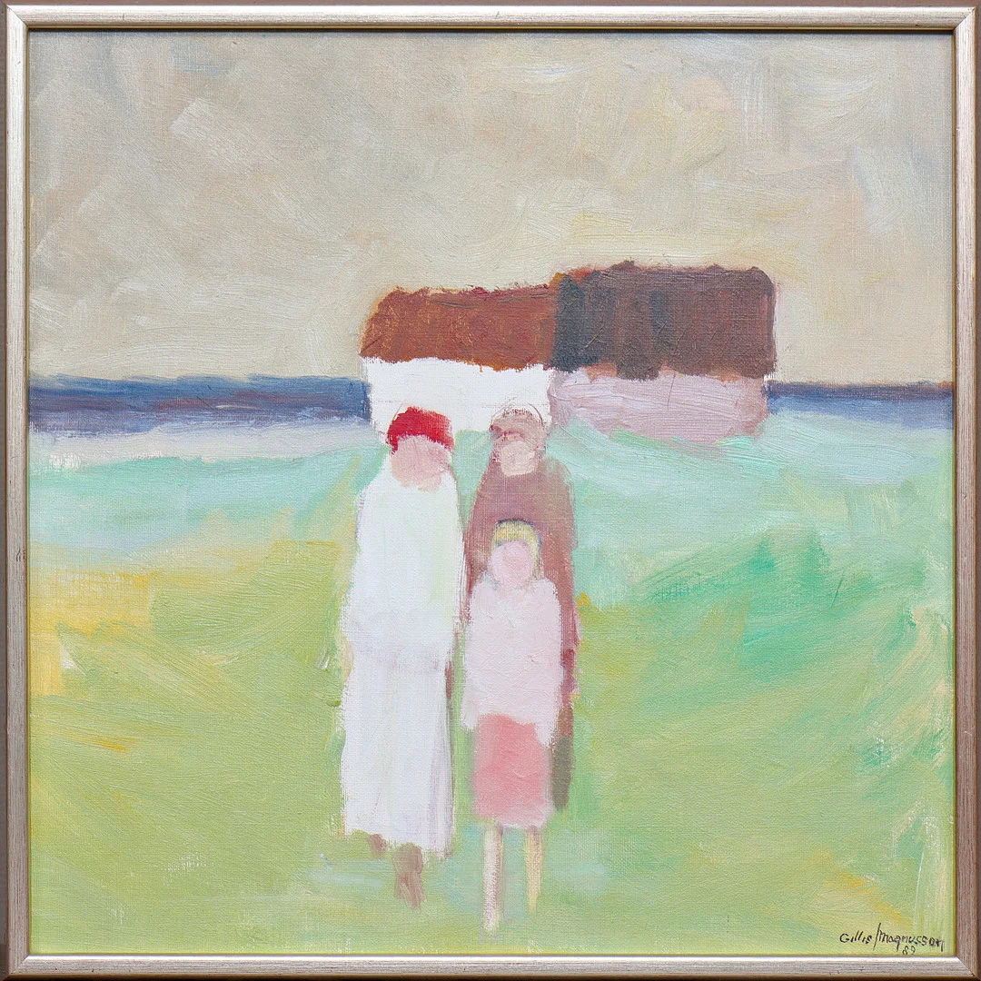 GILLIS MAGNUSSON. OLJA PÅ DUK "SJÖBODAR ÖSTRA ÖLAND" SIGNERAD, DATERAD. — Paintings — Auktionskammaren Sydost Kalmar