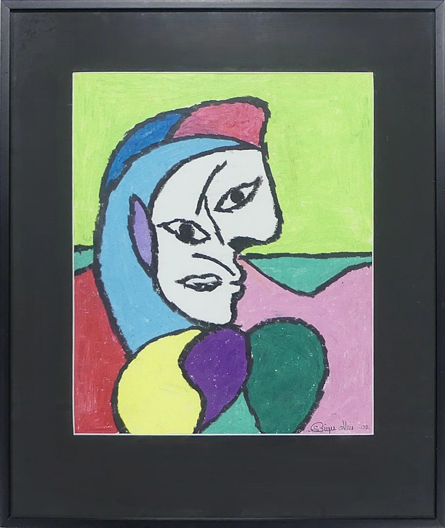 BIRGER ALSIÖ. oljepastell, "Personlighetsklyvning", signerad -03. — Paintings — Lysekils Auktionsbyrå