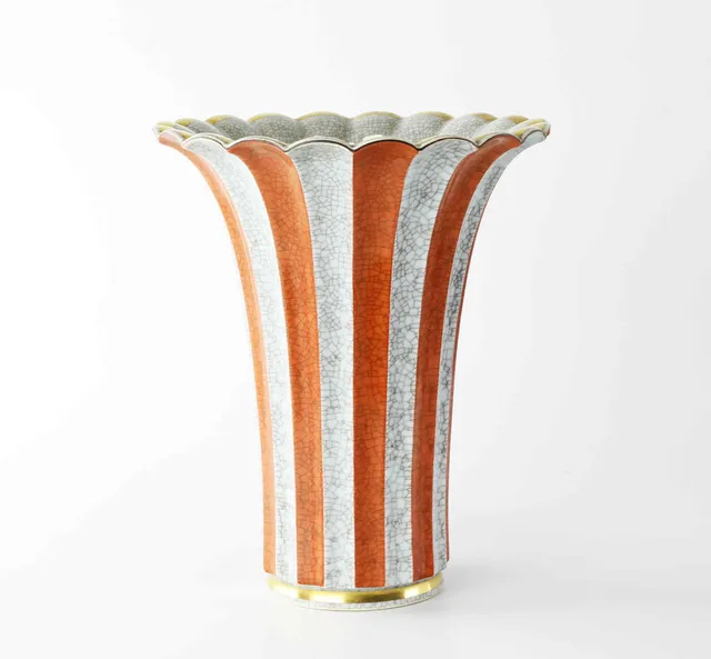 VAS, stengods, Krackelerad glasyr, möjligen Thorkild Olsen, Royal Copenhagen, 1950-tal.