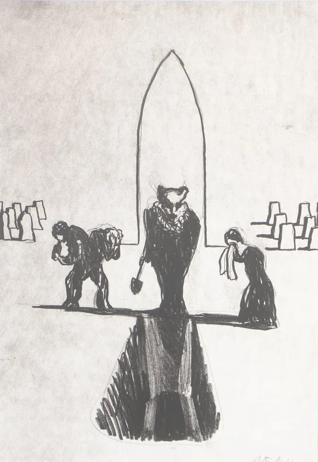 PETER DAHL. Fredmans epistel nr. 81, litografi, signerad.