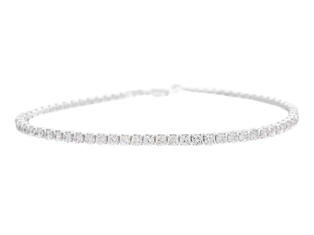 TENNISARMBAND, sterlingsilver, cubic zirconia, längd 15,5-18,3 cm, vikt 3,1 g. — Smycken/Armband — Kaplans