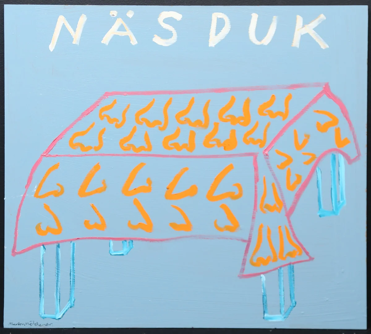 MARTIN MÖLDENER. "Näsduk", olja/akryl på MDF, signerad. — Drawings — Gomér & Andersson Linköping