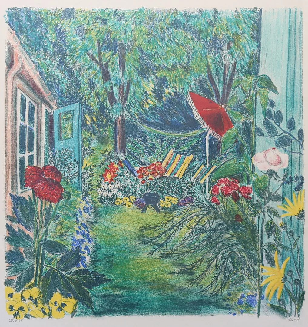 EVY LÅÅS. Litografi, signerad, numrerad 262/360 samt daterad 75. — Engravings & Prints — Gomér & Andersson Linköping