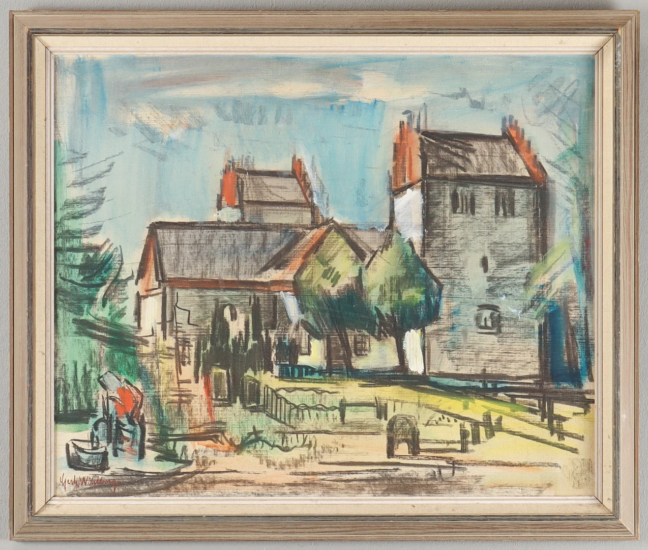 GERHARD WIHLBORG. Landskap med kyrka. — Paintings — Karlstad Hammarö Auktionsverk