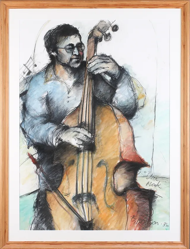 BILL OLSON. "Blue Monk", blandteknik, signerad och daterad -86.