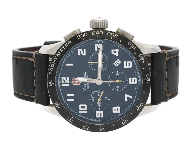 VICTORYNOX Swiss Army AirBoss 44mm modell V.25783 snrV050800385 automat kronograf med läderarmband