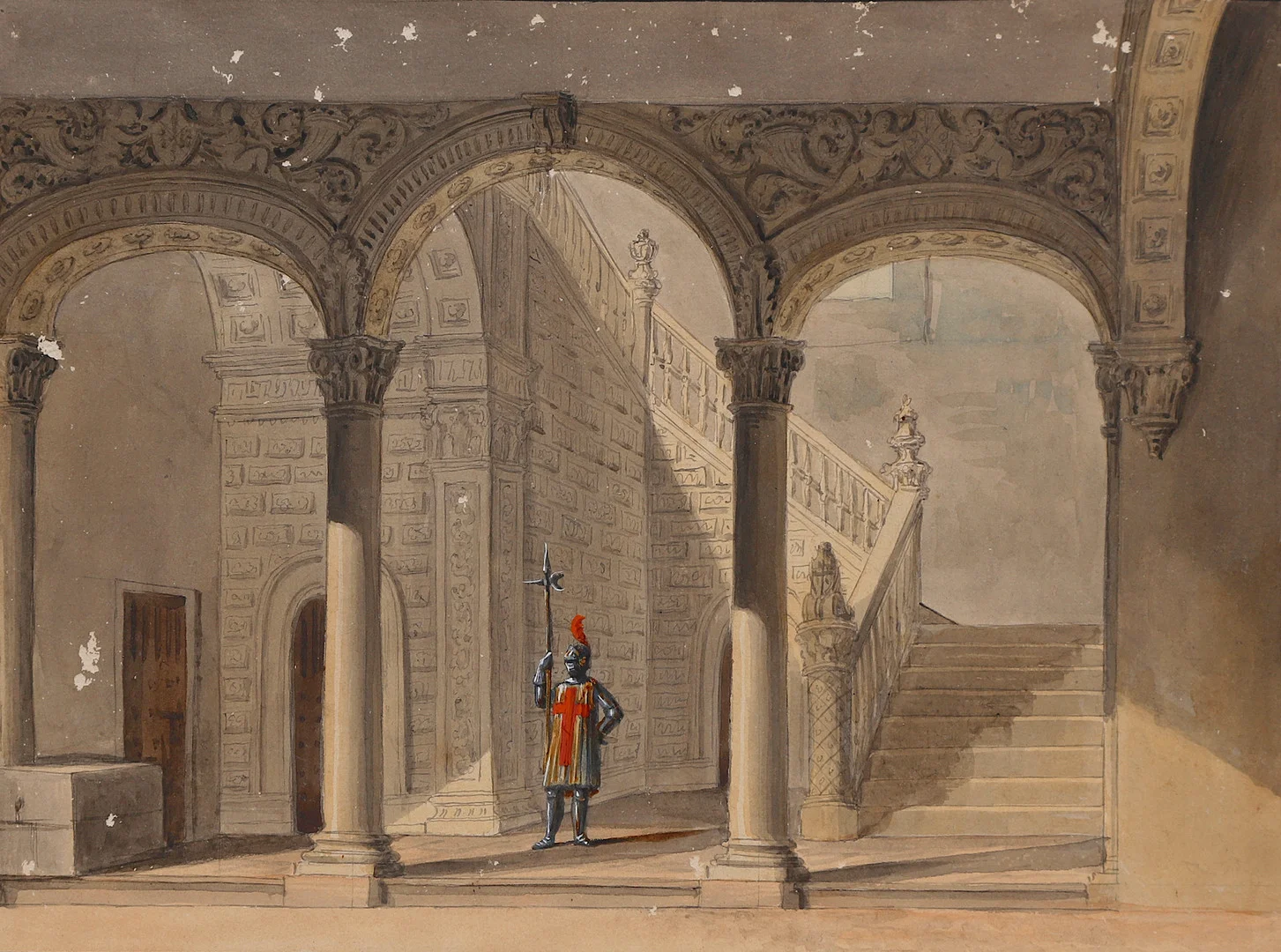 SPANISH SCHOOL, SECOND HALF 19TH CENTURY. Interior. — Drawings — Balclis