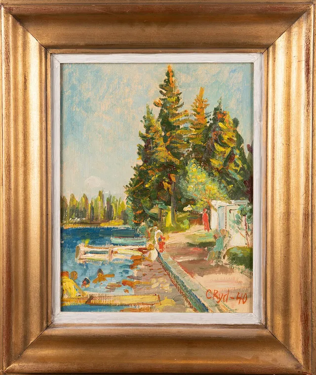CARL RYD. Olja på pannå, Sjöparken, Signerad och daterad.
