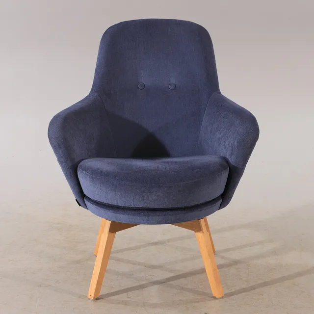 NIELS GAMMELGAARD. Snurrfåtölj, "Gaga", Conform, ek/textilklädsel, 1900-/2000-tal.