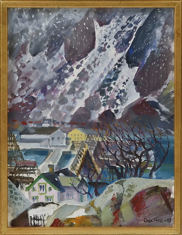 CAJE HUSS. "Lofoten" Olja på duk, signerad.