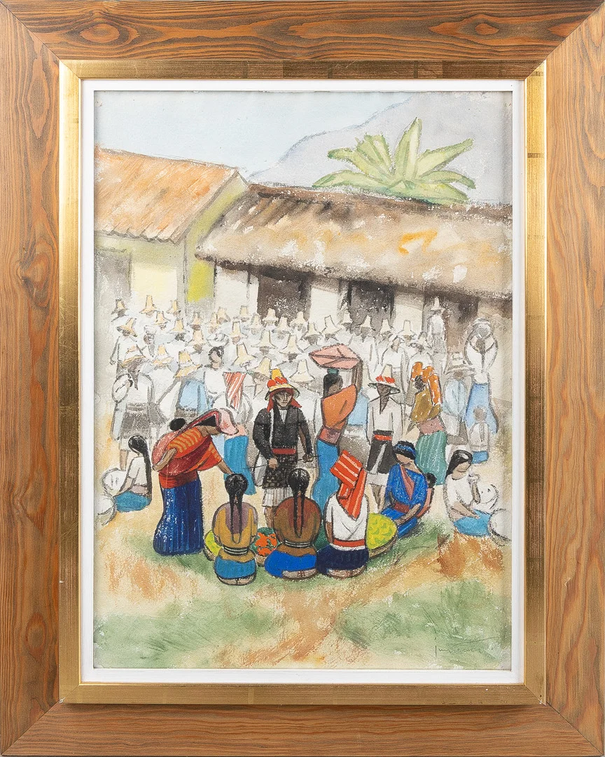 KURT JUNGSTEDT. Bymotiv, sydamerika, akvarell på papper. — Paintings — Stockholms Auktionsverk Helsingborg