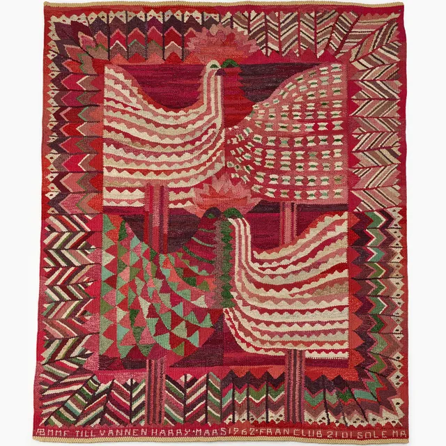MARIANNE RICHTER (1916-2010). Vävd tapet, "Tuppamatta", Märta Måås-Fjetterström AB, Båstad, 1962, signerad AB MMF MR, gobelängteknik.