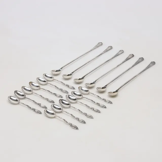 KAFFESKEDAR / DRINKSKEDAR, 12+6, silver/nysilver.